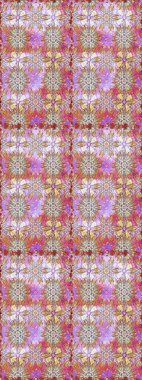 Sorunsuz çiçek desenli çiçekli, halk tarzında bırakır. Elle çizilmiş. Raster illüstrasyon.