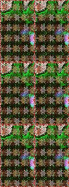 Raster illüstrasyonu. Küçük çiçekteki sevimli çiçek deseni. Gri ve yeşil renkte çiçekler.