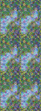 Şirin karalama çiçekleri olan kusursuz çiçek desenleri. Eskiz stili yeşil ve mavi renkler. El yapımı çiçek ve bitki koleksiyonu. Raster illüstrasyonu. Raster illüstrasyonu.