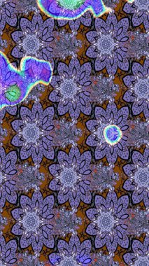 Mor kıvırcık çiçekler mor renkte şekillenir. Klasik çiçek tasarımı elementleri. Raster illüstrasyonu.