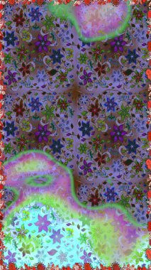 Tarafsız ve mor renklerde güzel çiçekleri olan kusursuz desenler, suluboya çiçek desenleri, duvar kağıdı, kart veya kumaş için fayanslar. Raster..