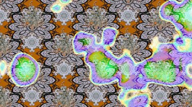 Raster illüstrasyonundaki çiçek desenli çizim. Süslü kumaş deseni. Düz Çiçek Elementleri Tasarımı. Renkli Bahar Teması çizim şablonu.