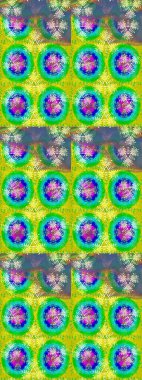 Raster illüstrasyonundaki çiçek desenli çizim. Suluboya tarzında yeşil renkte çiçekler.