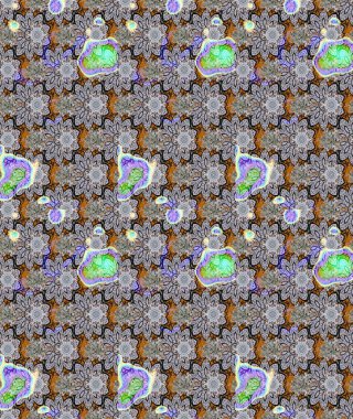 Güzel kumaş deseni. Raster illüstrasyonundaki çiçek desenli çizim. Gri renklerde. Raster illüstrasyonu.