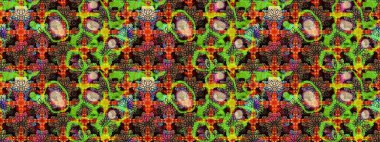 Raster çiçek desenleri çiziyor. Vadinin çiçekleri yeşil ve siyah renklerde.