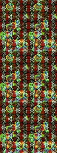 Yeşil, kahverengi ve kırmızı renkte çiçekler. Renkli Bahar Teması eskiz kalıbı. Sevimli çiçek raster deseni. Düz Çiçek Elementleri Tasarımı.