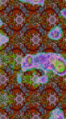 Renkli şirin çiçekler. Raster illüstrasyonu. Küçük çiçekli basit bir çiçek çizimi. Moda baskısı, albüm, ambalaj kağıdı, duvar kağıdı için zarif dekoratif süslemeler..