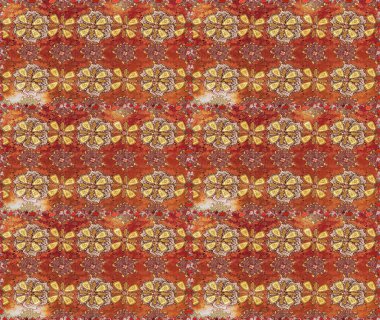 Anti-stres için soyut örnek sayfası. Kahverengi ve turuncu renklerde. Raster illüstrasyonu.