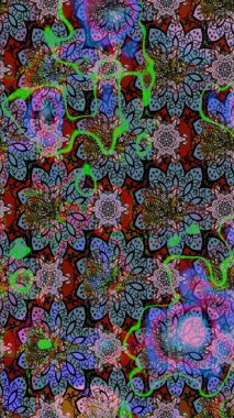 Klasik çiçek desenli. Raster 'ın taze dokusu. Yumuşak fayans. Paketleme, tekstil, duvar kâğıdı için çiçek eskizi. Yumuşak pamuk tasarımı.