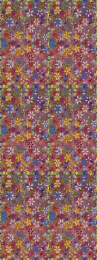 Kahverengi renkli çiçekler. Kumaş desenli papatya çiçekleri ayrıntıları.