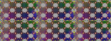 Renkli grunge, soyut arkaplanı kologri ve kahverengi çiçeklerle süslüyor. İşlemeli çiçekli, dikişsiz desen. İzler, kumaş, duvar kağıtları, tekstil için raster dokusu.