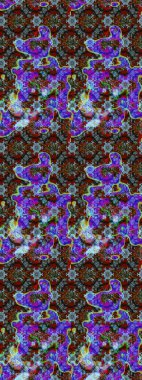 Mavi renklerde. Raster illüstrasyonu. 3D çiçekler, çizim.