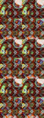 Çiçekli karalama şeklinde Raster çiçek deseni. Kahverengi ve gri renkli çiçekler. Yumuşak, bahar çiçekli arka plan.