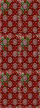 Düz Çiçek Elementleri Tasarımı. Kırmızı ve kahverengi renkte çiçekler. Renkli Yaz Temalı Kusursuz Arkaplan. Çiçekli pürüzsüz retro desen.