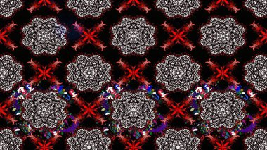 Raster düz çiçek çizim deseni. Hediye ambalaj kağıdı, tebrik kartları, posterler ve pankart tasarımı. Siyah renkte çiçekler.