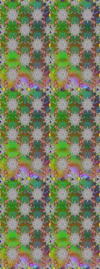 Raster illüstrasyonu. Küçük çiçekteki sevimli çiçek deseni. Yeşil ve gri renkte çiçekler.