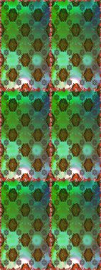 Düz Çiçek Elementleri Tasarım Raster illüstrasyonu. Renkli Bahar Temalı Kusursuz Arkaplan. Çiçeksiz desenli arka plan. Yeşil ve kahverengi renkte çiçekler.