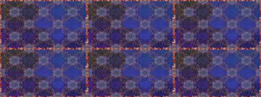 Parlak renkli çiçekleri ve mor ve mavi renklerde yaprakları olan şaşırtıcı, pürüzsüz çiçek deseni. Moda baskıları için zarif bir şablon. Modern çiçek arkaplanı. Halk stili.