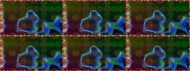 Bir sürü kahverengi ve mavi soyut çiçekli tropik, pürüzsüz desen. Varicolobrown ve blue raster pürüzsüz çizim. Küçük çiçekte sevimli çiçek deseni var..