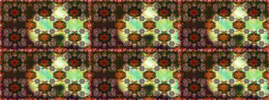 Parlak renkli çiçekleri ve kahverengi ve gri renkli yaprakları olan şaşırtıcı, pürüzsüz çiçek deseni. Halk tarzı. Moda baskıları için zarif bir şablon. Modern çiçek arkaplanı.