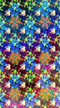 Mavi renkli çiçekler. Elle boyanmış suluboya resim çizimi çiçekler ve bitkiler.