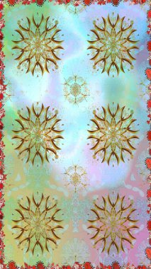 Tarafsız ve mavi renklerde bahar çiçekleri. Raster illüstrasyonu. Raster çiçekleri klasik tarzda çizilmiş. Çiçekli, pürüzsüz desen.