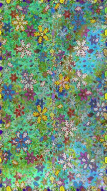 Üst manzara, yumuşak stil. Çiçek kompozisyonu, el boyası, hassas şablon. Sevgililer günü ve tebrik kartı konsepti için şık bir davetiye. Yeşil ve mavi renkte manzaralı çiçek deseni.