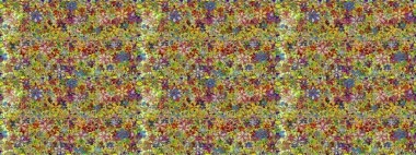 Çiçekli zambaklar kusursuz bir arka plan. Çiçek tasarımı için inanılmaz bir kolaj cenneti tarzı. Parlak çiçekli kolaj çiçekleri yeşil ve kahverengi.