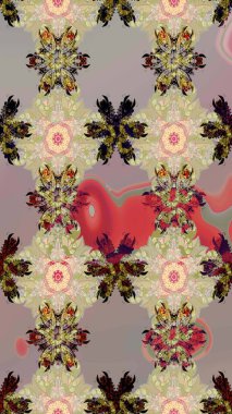 Şatafatlı bahar bahçesi dokusu. Raster illüstrasyonu. Flower eskiz arka planı. Çiçek deseni.