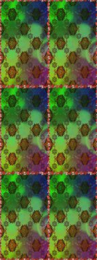 Çiçek yeşili ve kahverengi desenli. Raster çiçek izi. Klasik taslak çizimi.