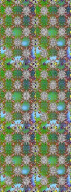 Raster illüstrasyonu. Raster illüstrasyonu. El yapımı çiçek ve bitki koleksiyonu. Şirin karalama çiçekleri olan kusursuz çiçek desenleri. Çizim biçimi yeşil ve gri renklerde.