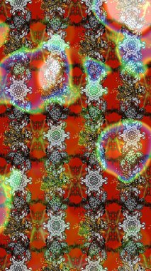 Çiçek ve yapraklı karalama şeklinde Raster çiçek deseni. Raster illüstrasyonu. Nazikçe, bahar çiçekleri kahverengi ve gri renklerde.