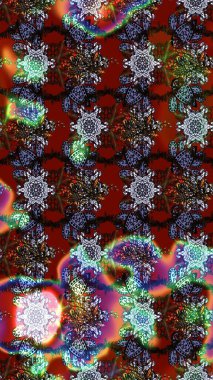 Raster illüstrasyonundaki çiçek desenli çizim. Renkli çiçekler.