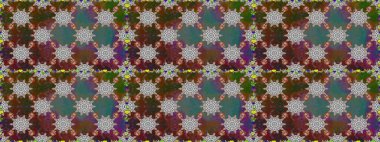 Kahverengi ve gri renkli çiçekler. Raster illüstrasyonunda kusursuz çiçek deseni.