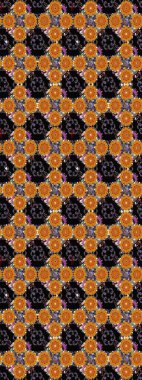 Raster illüstrasyonu. Eski moda arka plan. Desen, çizim, çiçek sınırı. Kıvırcık, parlak örgü. Çiçek çelengi. Güzel, pürüzsüz kumaş, tuval..