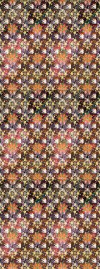 Nazik romantik baskı. Bahar mevsimi. Kahverengi renkli çiçekler. Tatil havası. Raster güzel bir çiçek deseni çiziyor..