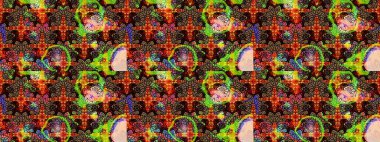 Düz Çiçek Elementleri Tasarımı. Çiçek deseni. Renkli Bahar Teması eskiz kalıbı. Raster çizimi. Güzel kumaş deseni..