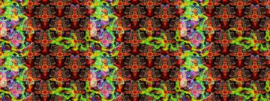 Küçük çiçekteki sevimli çiçek deseni. Raster illüstrasyonu. Raster deseni. Nazik, yaz çiçekleri siyah ve kahverengi renklerde.