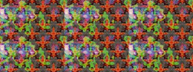 Hediye ambalaj kağıdı, tebrik kartları, posterler ve pankart tasarımı. Bej ve yeşil renkli çiçekler. Raster düz çiçek çizim deseni.