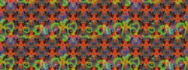 Raster illüstrasyonu. Bej ve kahverengi renkli çiçekler. Çiçek desenli çizim. Asya tekstil tarzında. Renkli Bahar Teması eskiz kalıbı. Düz Çiçek Elementleri Tasarımı.