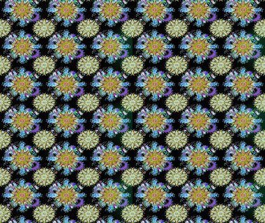 Siyah ve nötr renklerde güzel çiçekler, suluboya çiçek desenleri, duvar kağıdı, kart veya kumaş için fayanslı desenler. Raster..