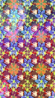 Raster çiçekli arka plan. Renkli Yaz Temalı eskiz kalıbı. Yazdır. Güzel eskiz şekli. Düz Çiçek Elementleri Tasarımı. Şirin kumaş deseni.