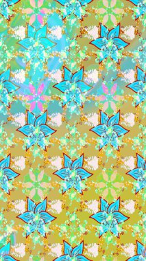 Suluboya resim taklit Raster çizimi. El çizimi, soyut ve süslü elementler. Tarafsız renkler. Klasik çiçekler. Yaz çiçekleri teması.