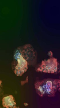 Raster illüstrasyonundaki çiçek desenli çizim. Kahverengi renkte çiçekler.