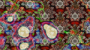 Raster çiçek desenli çiçek deseni, yapraklar, dekoratif elementler, sıçrama, lekeler, el çizimi kontur çizgileri ve Doodle çizim stili, grafik raster çizim çizimi.