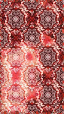 Süslü kumaş deseni. Düz Çiçek Elementleri Tasarımı. Renkli Bahar Temalı Kusursuz Arkaplan. Raster illüstrasyonunda kusursuz çiçek deseni.