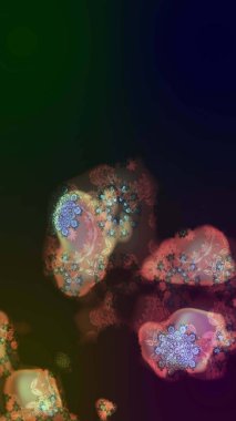 Raster illüstrasyonu. Asya tekstil tarzında. Kahverengi renkli çiçekler. Raster illüstrasyonu. Çiçek desenini çiz.