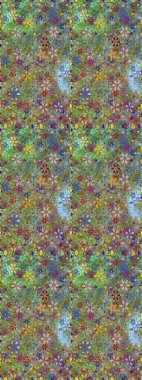 Çiçek izi. Suluboya kusursuz desen. Çiçekler suluboya tarzında yeşil ve nötr renklerde.