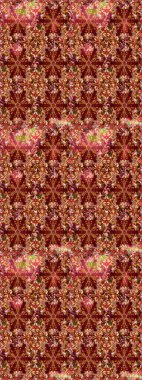 Tekrarlayan elementlerle kusursuz soyut arkaplan. Klasik raster şablonu. Kırmızı ve altın desenli.