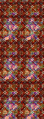 Millefleur 'lar. Tekstil, kumaş, kapaklar, duvar kağıtları, baskı, naylon, koleksiyon defteri, örgü, dekupaj için güzel bir eskiz. Küçük kahverengi ve kırmızı renkte güzel bir besin torbası deseni, çiçekler..